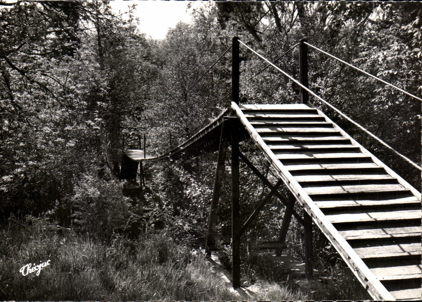 CPSM Cheniers Hollow Footbridge of the mill of Piot