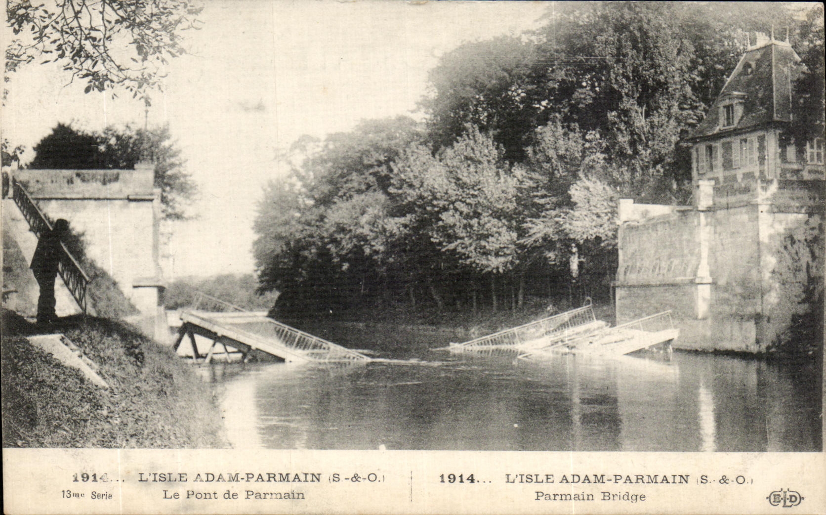 Isla Adan Parmain de CPA Bridge De Parmain Militaria