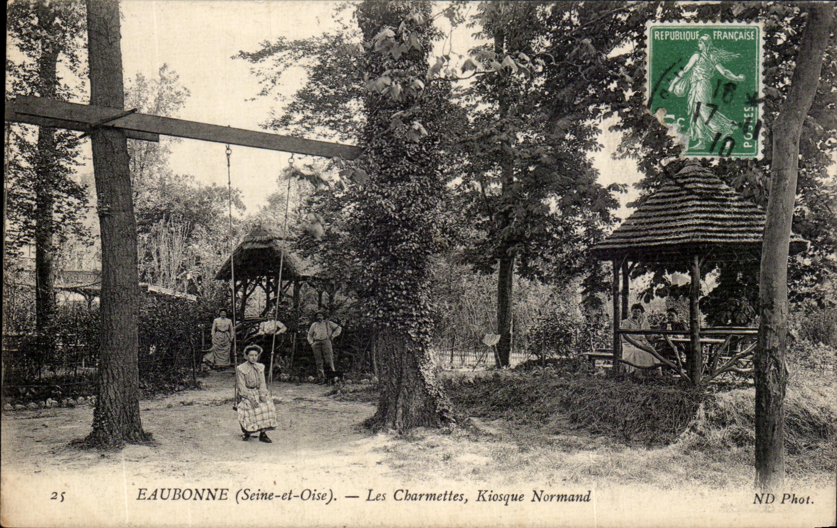 CPA Eaubonne Charmettes Norman Kiosk Children