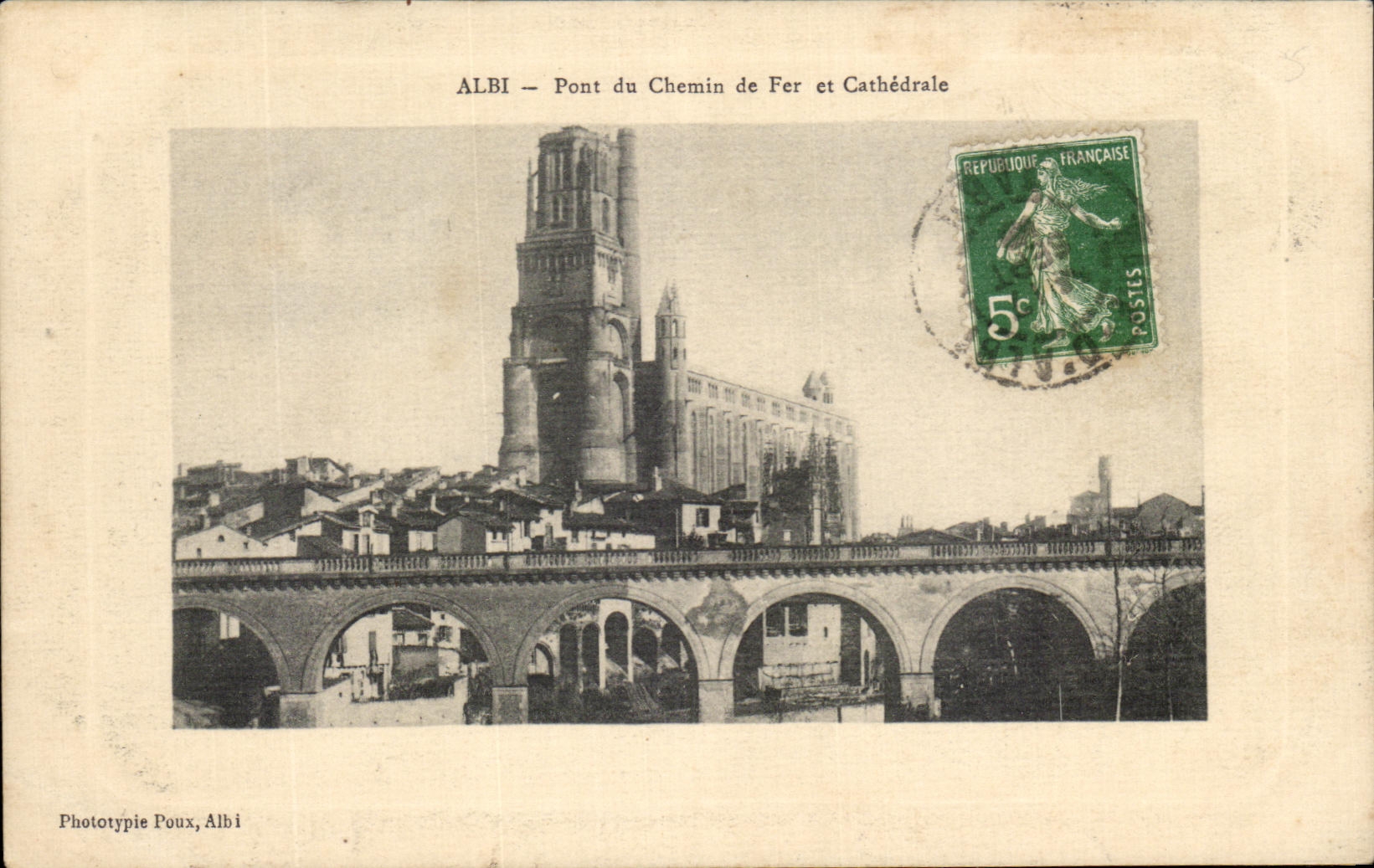 Puente de CPA Albi del ferrocarril y de la catedral