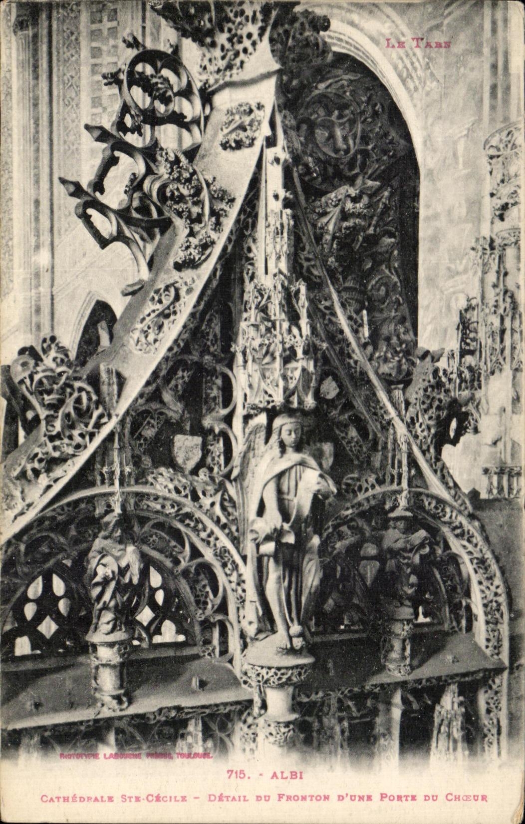 Catedral co de CPA Albi Detalle de Cecile del fronton de una puerta del estribillo