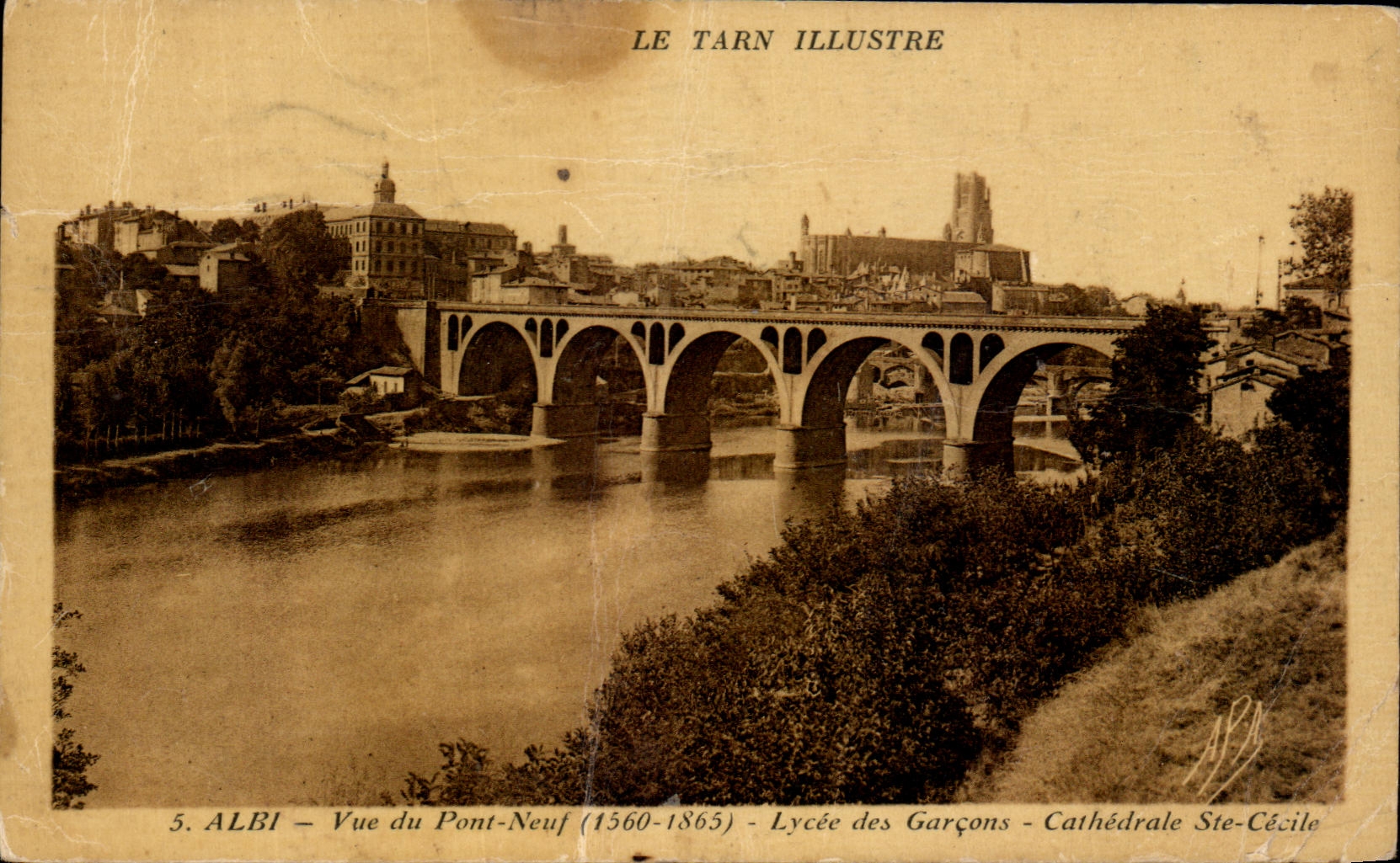 CPA Albi vista de la universidad de los nines del ultimo del puente de la catedral co de los muchachos Cecile