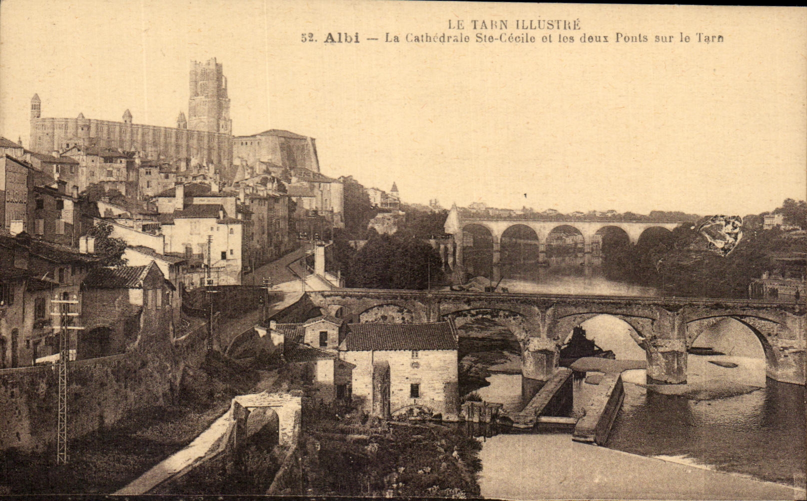 Catedral Sainte Cecile del La de CPA Albi y dos puentes en el Tarn