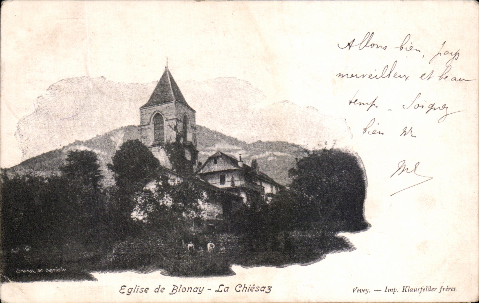 CPA Eglise de Blonay La Chiesaz