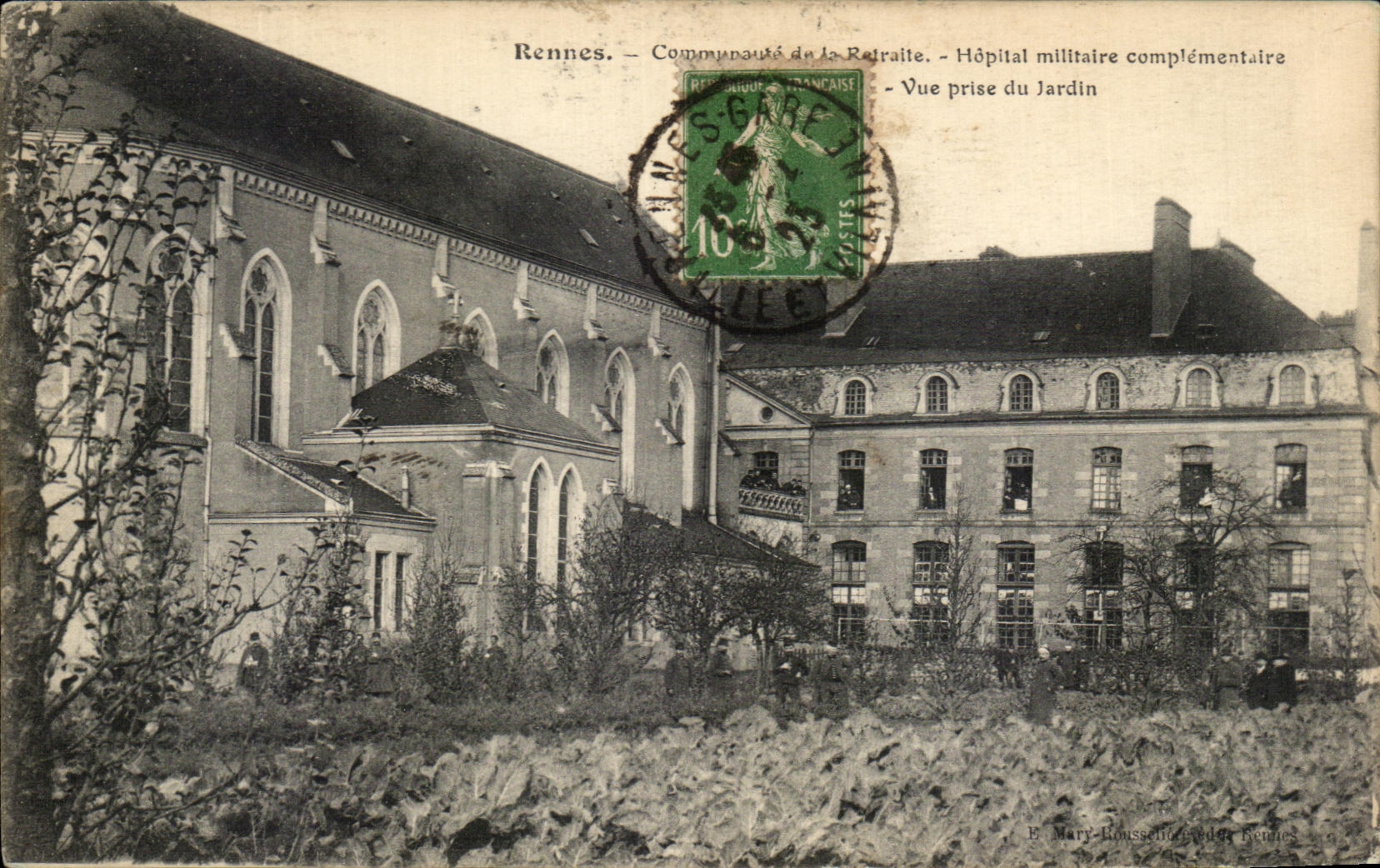 CPA Rennes Communaute de la retraite Hopital militaire complementaire Vue prise du jardin 
