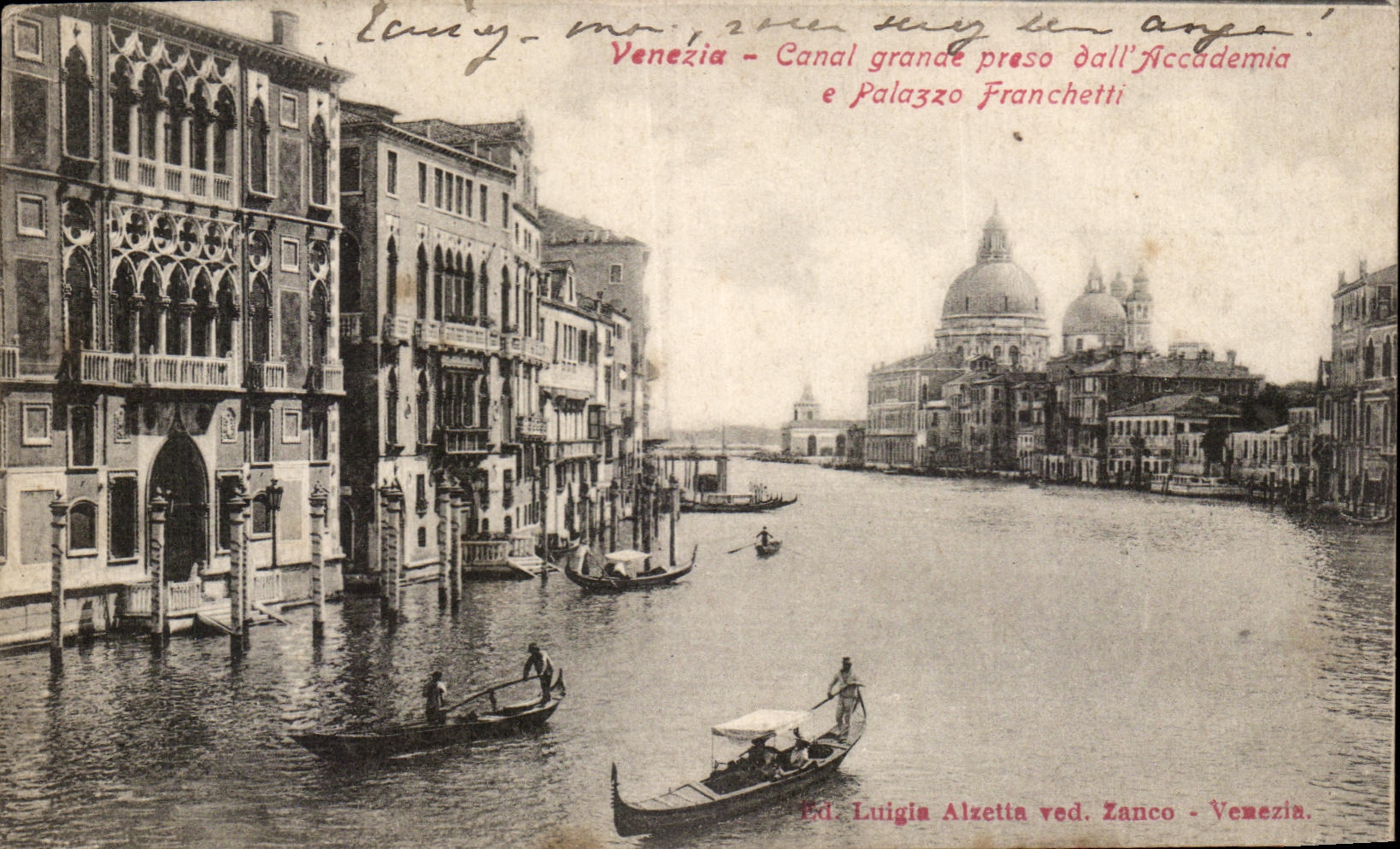 Large CPA Venezia Canal Praso Accademia E Palazzo Franchetti