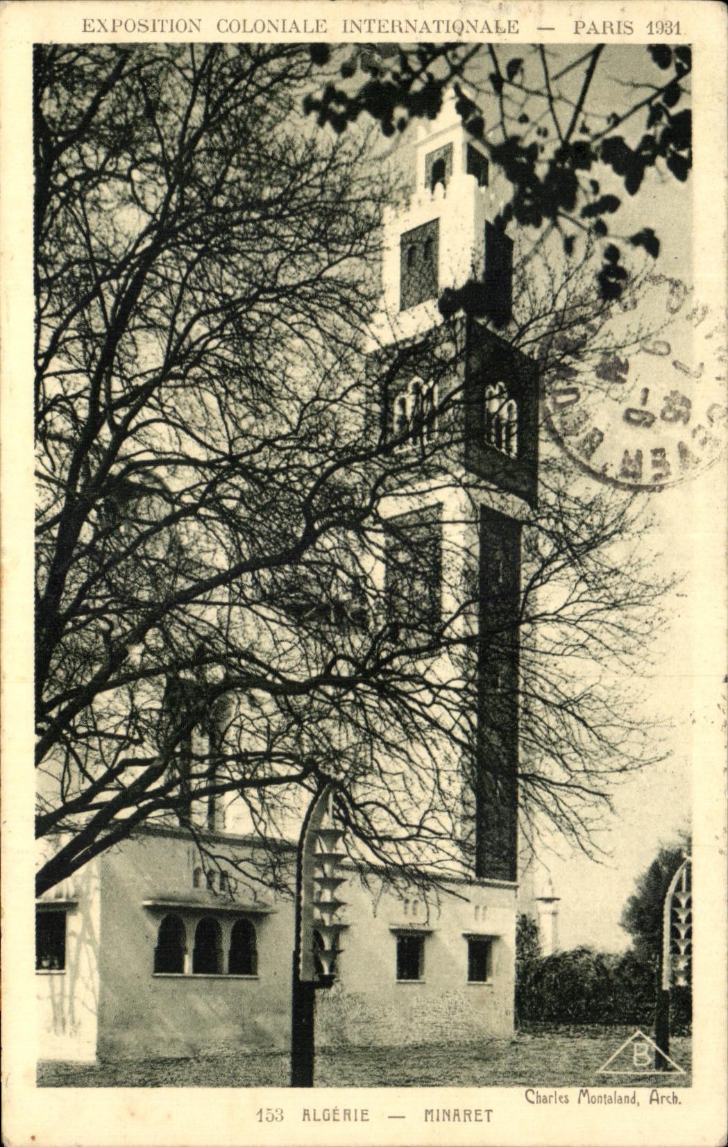 De CPA Argelia del alminar colonial internacional favorablemente Paris 1931