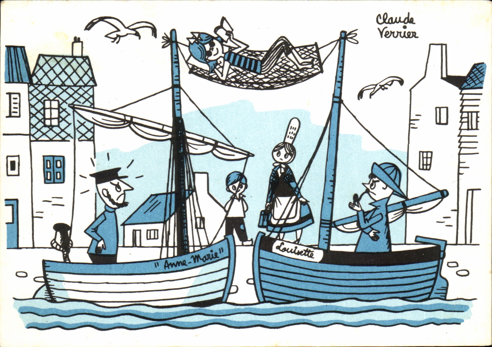 CPA Claude Verrier Boats of sin Anne Marie louisette