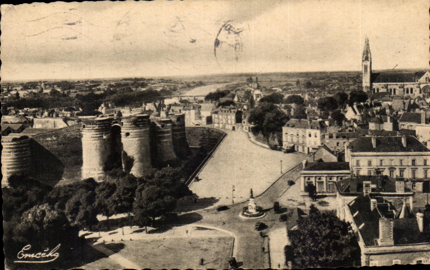 CPA Angers Panoramic View Towards Chateau La Maine Et La Cathedral