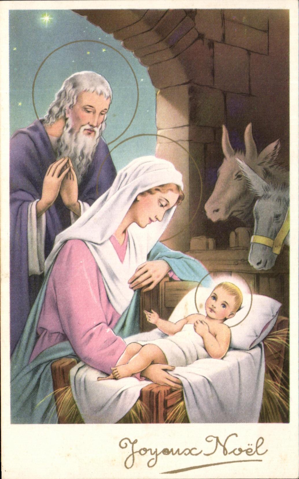 CPA Joyeux Noel Jesus 