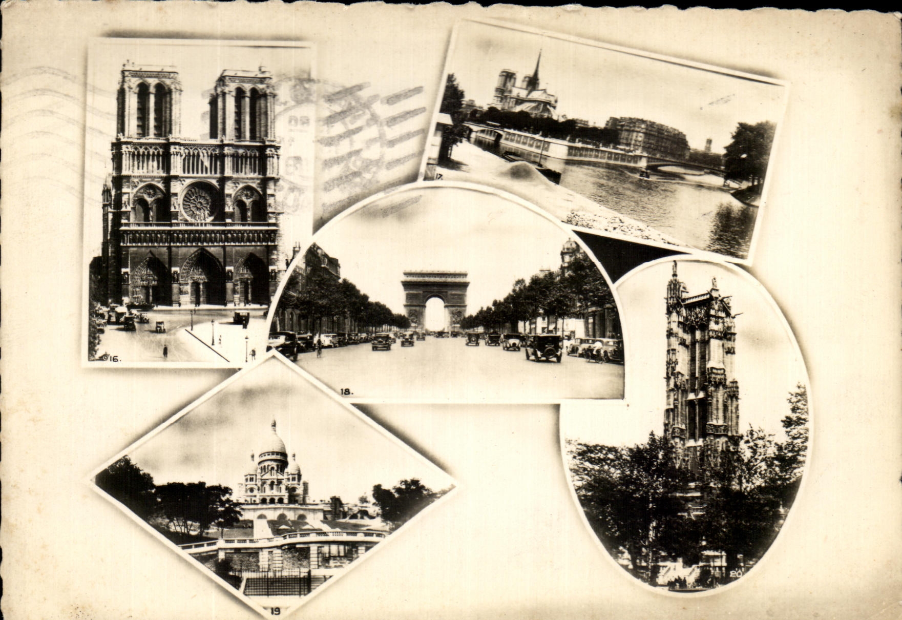 CPSM Paris Notre Dame senala el ISCED que ocurrio del Champs Elysees