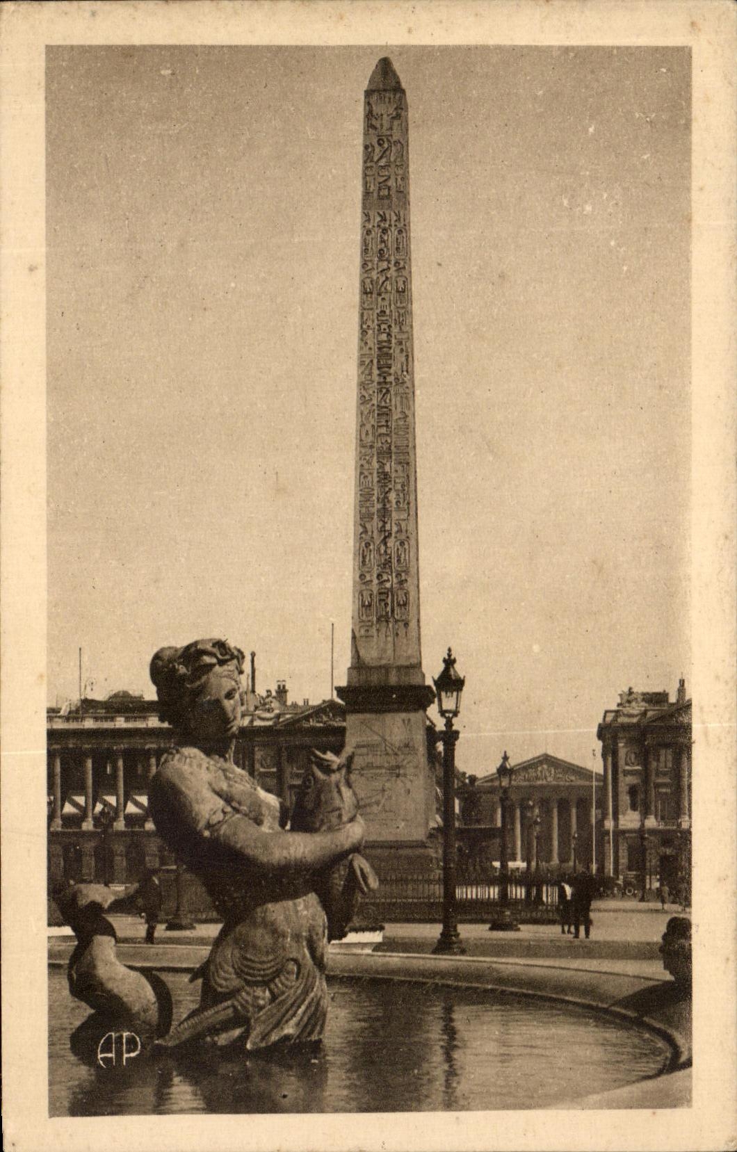CPA Paris the Obelisk De Louqsor Places harmony