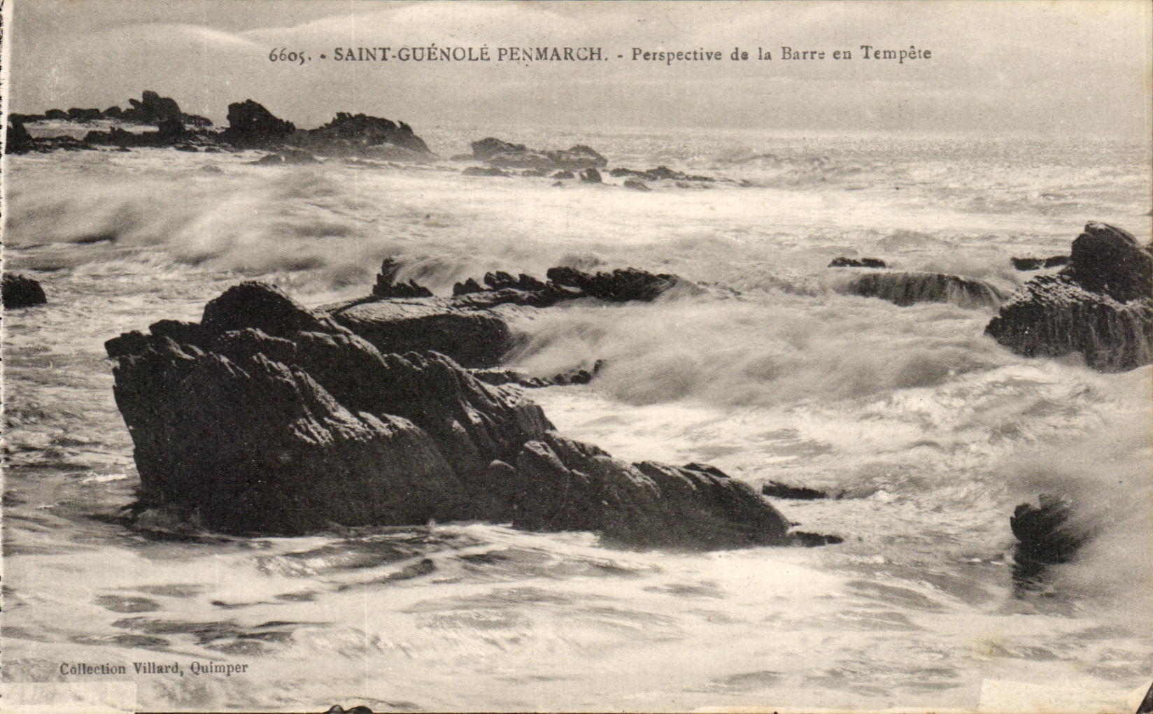 CPA Saint Guenole Penmarch View of the Bar in Storm