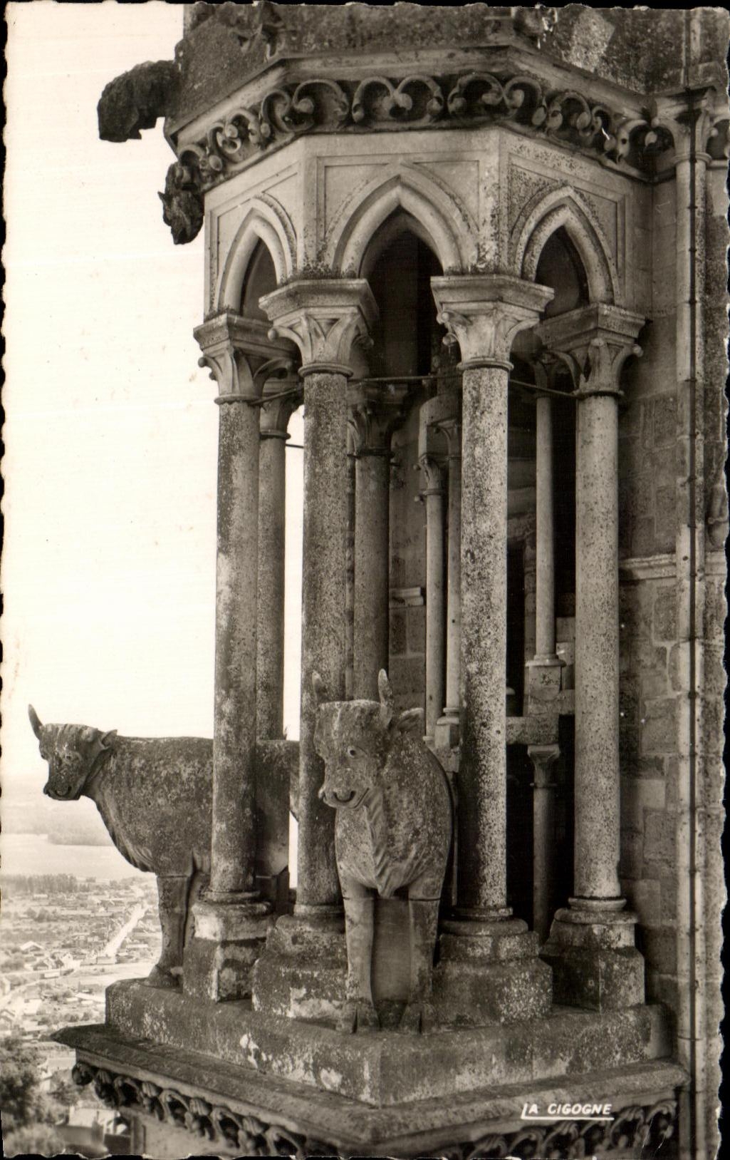 CPSM Laon Oxen of the cathedral