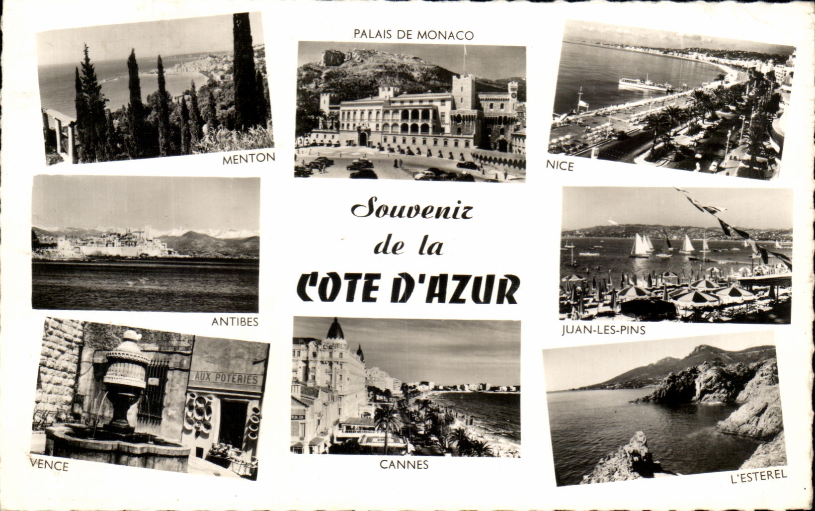 CPA Souvenir Of Dimension Of Azure Cannes Palate of Monaco Nice Menton Esterel Vence Juan Pines
