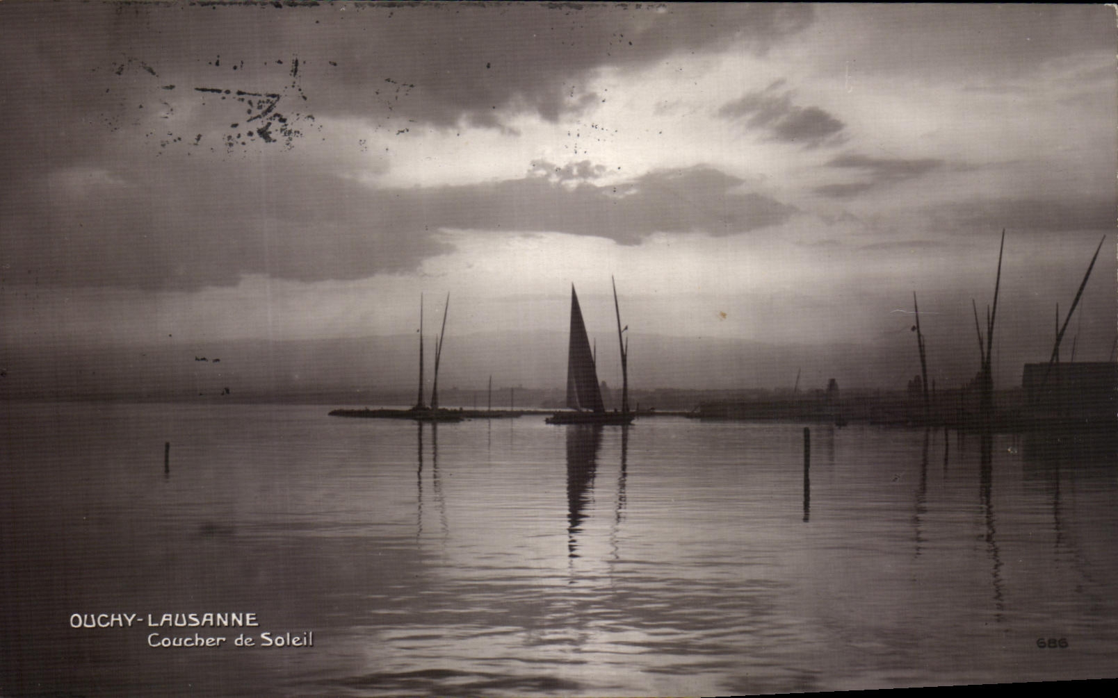 CPA Ouchy Lausanne Couvher de Soleil 