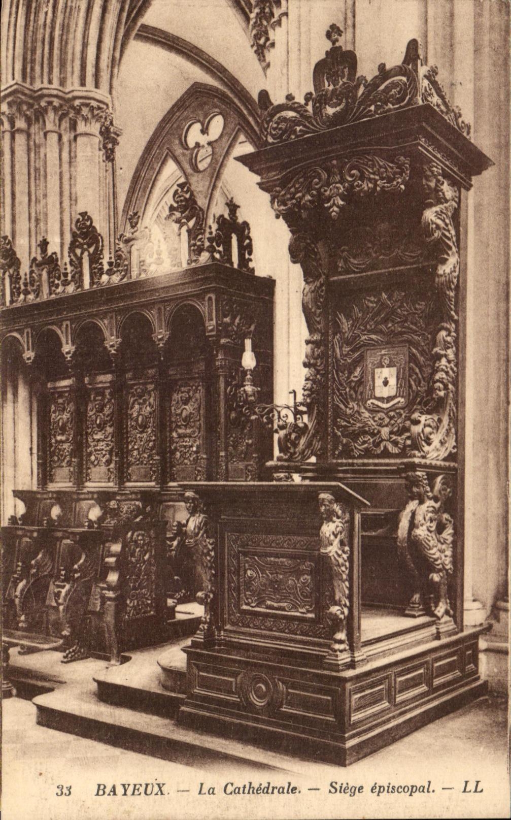 Catedral episcopal de Slege del La de CPA Bayeux