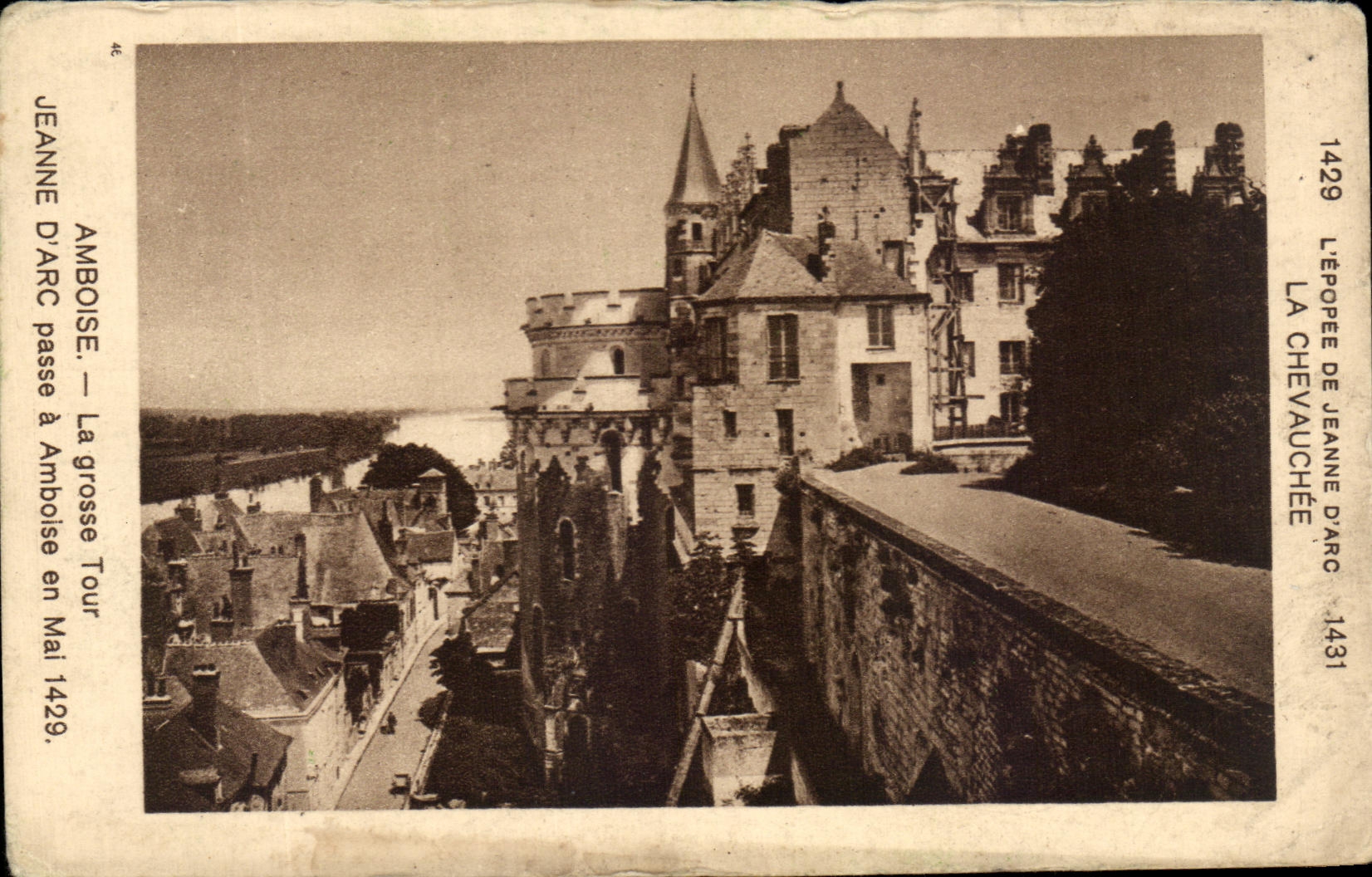 Arco grueso de Jeanne D de la torre del La de CPA Amboise