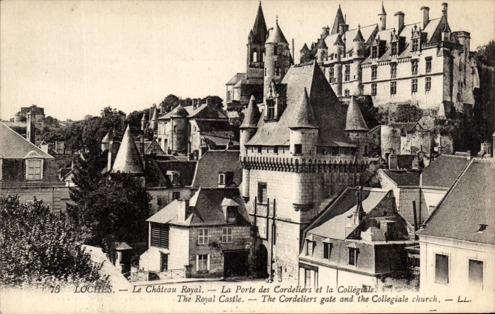 CPA Loaches the Castle Royal La Gate of Cordeliers and the Collegial one