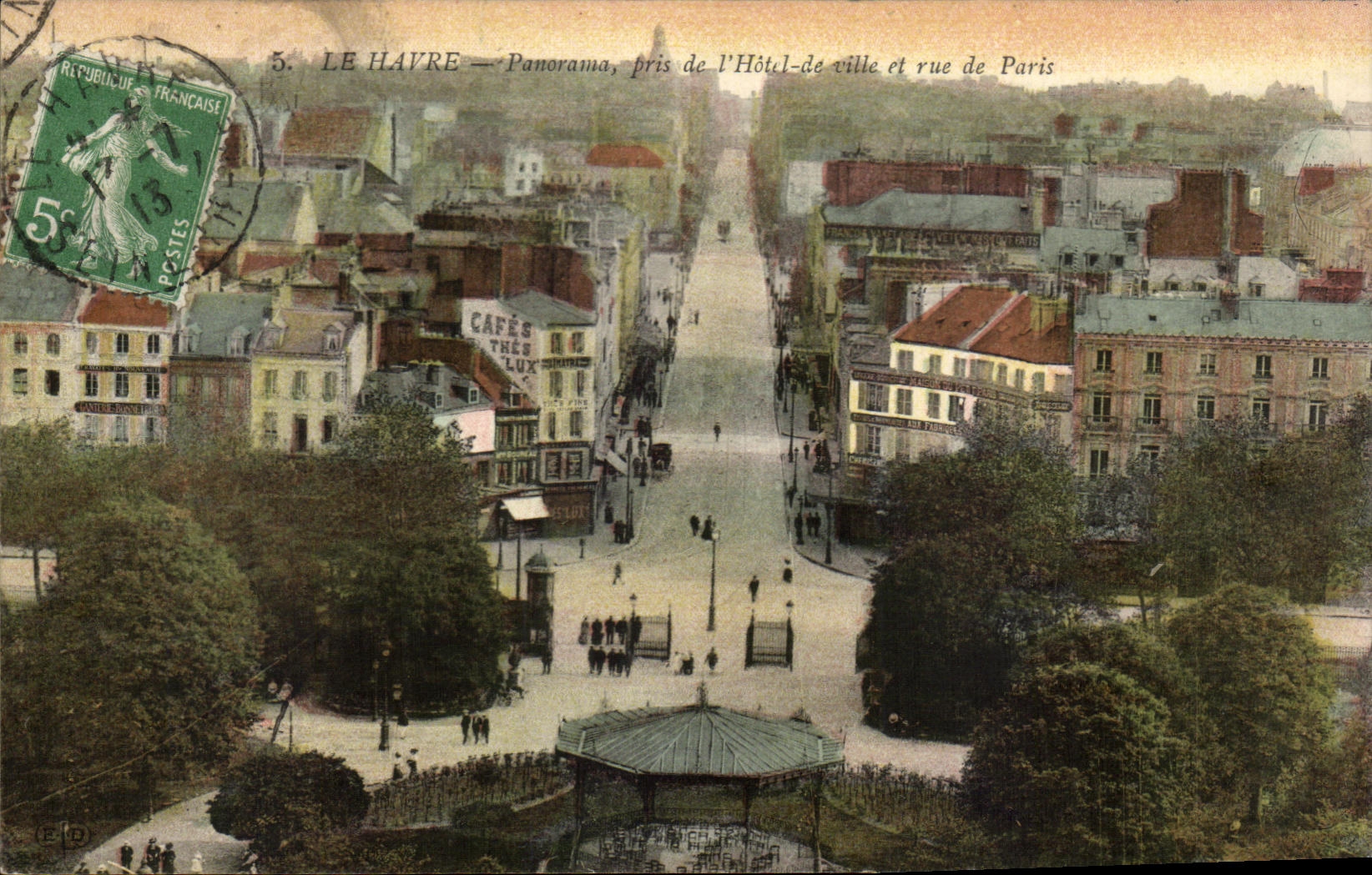 CPA Le Havre Panorama Pris De l'Hotel De Ville Et Rue De Paris