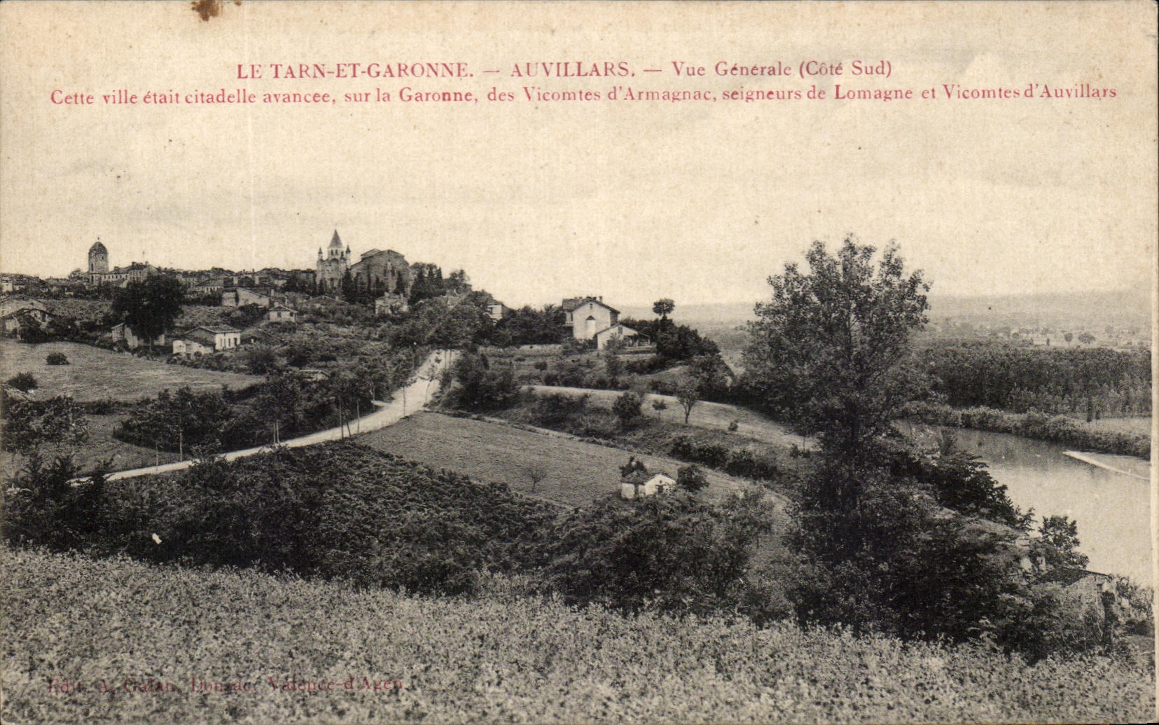 CPA Tarn and the Garonne Auvillars View