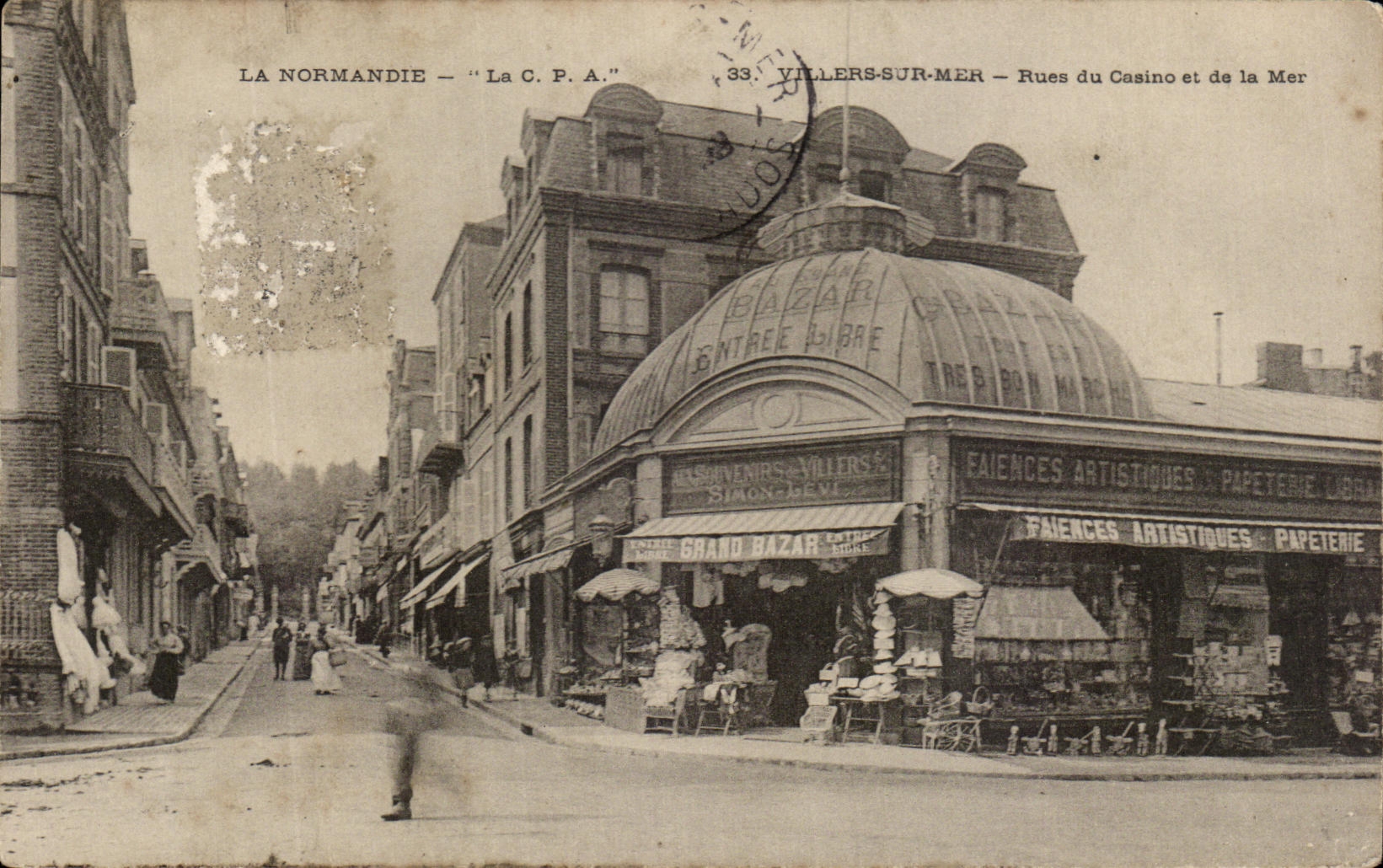 CPA Nornandie Villers en las calles del mar de Casino And el mar