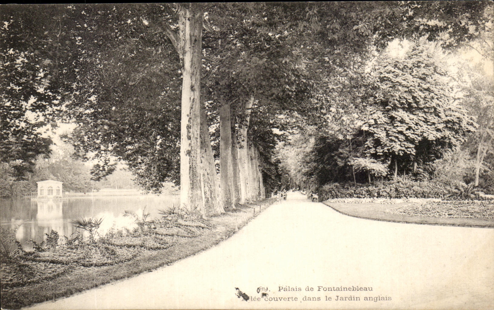 CPA Palate of Fontainebleau Allee covered in the English Garden