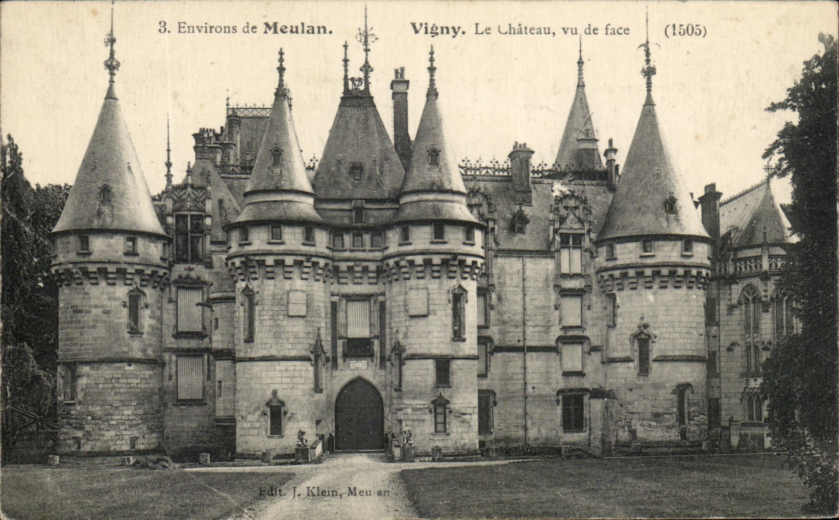 CPA Surroundings De Meulan Vigny the Castle Seen Of Face