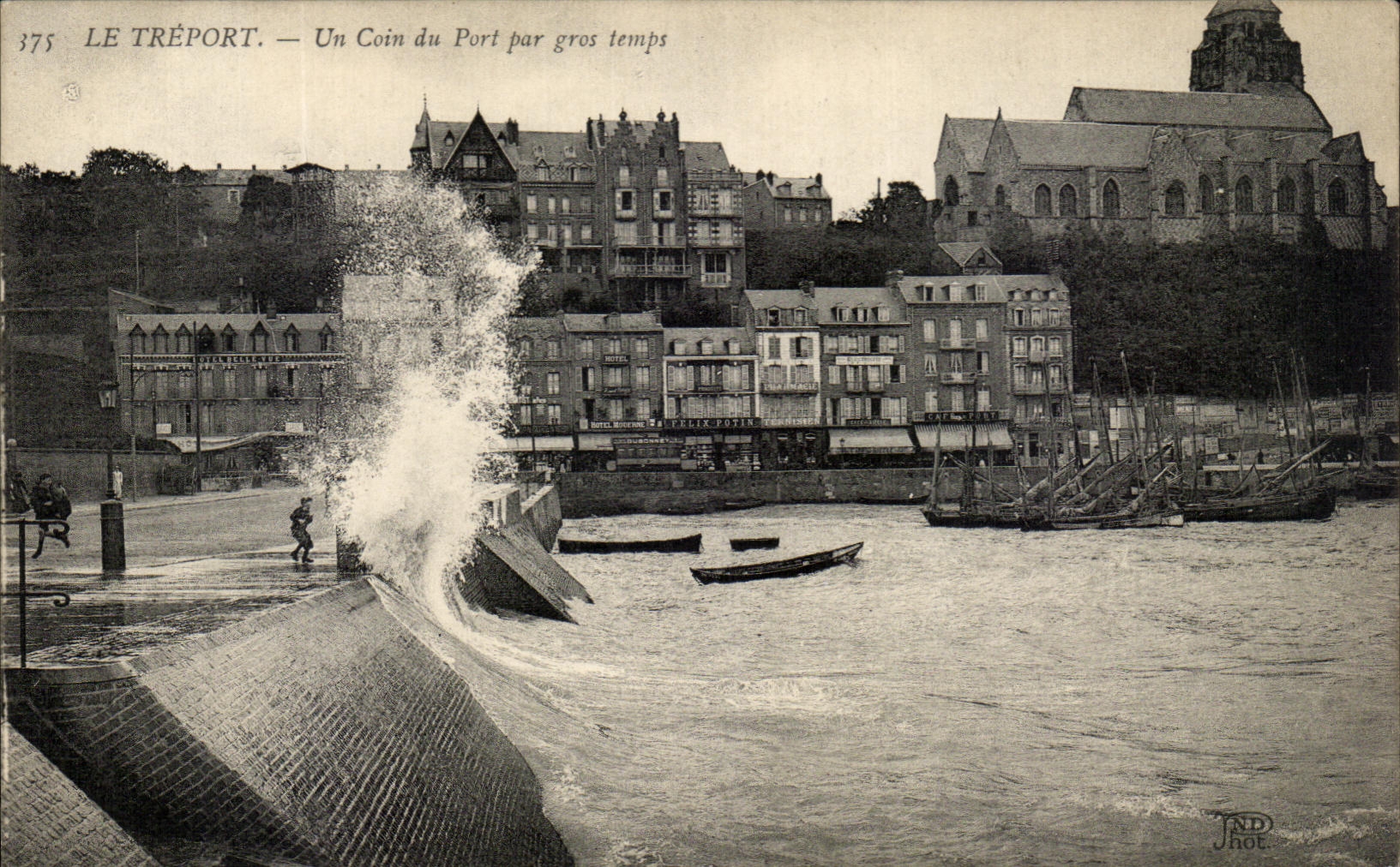 CPA Treport a Corner Of the Port By Heavy weather Boats