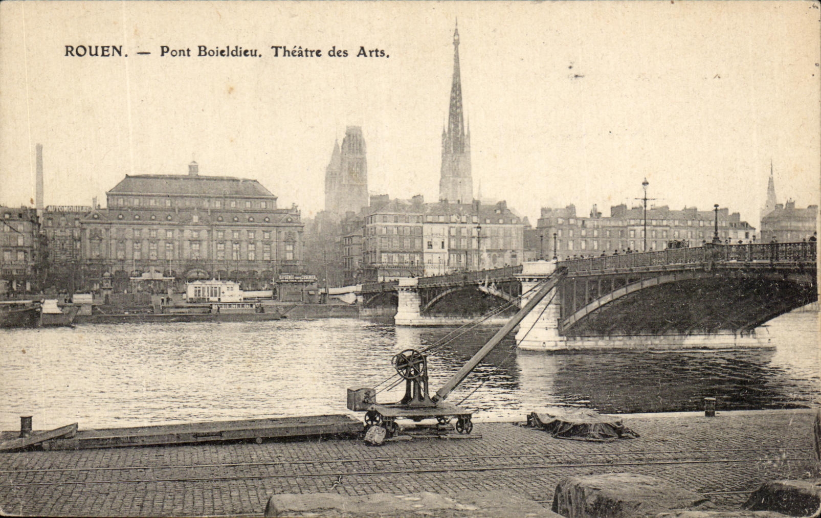 CPA Rouen Bridge Boieldieu Theater of Arts