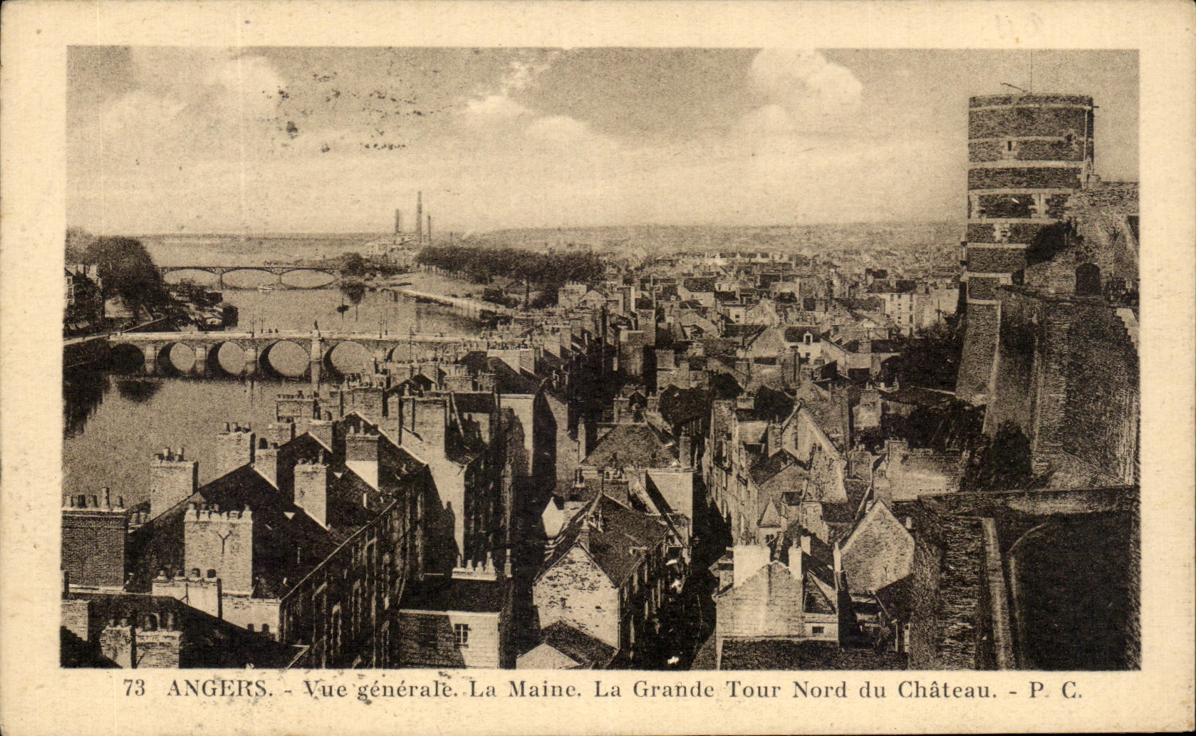 CPA Angers View Maine La Large Northern Tower of the Castle