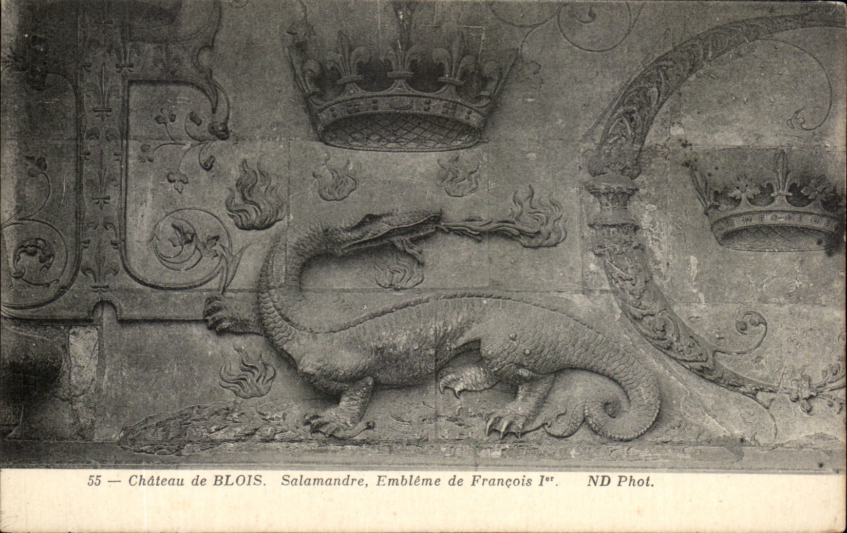 CPA Chateau de Blois Salamandre Embleme de Francois 1er