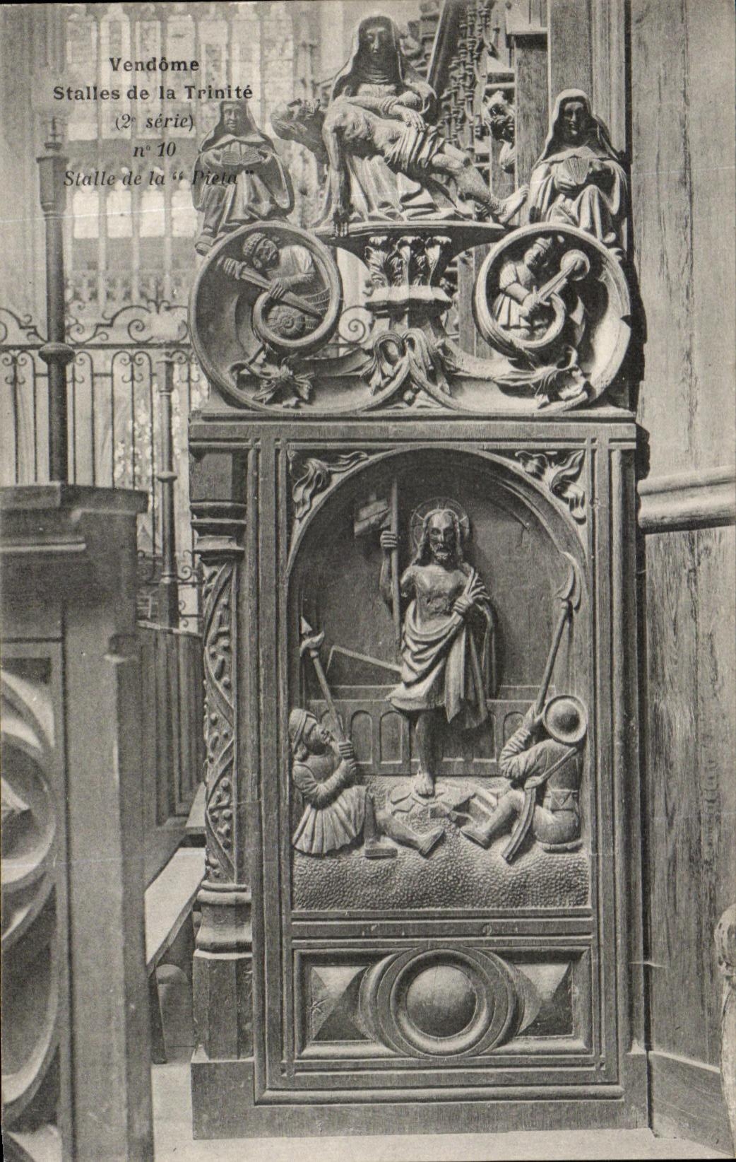 CPA Vendome Stalles De La Trinite Stalle de la Pieta