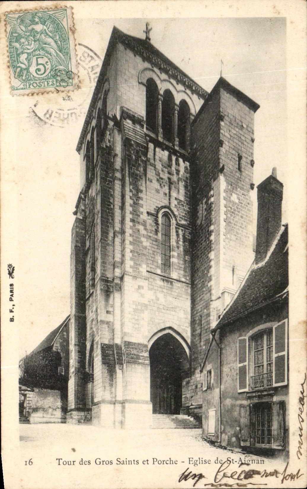 CPA Tour Des Gros Saints Et Porche Eglise De St Aignan