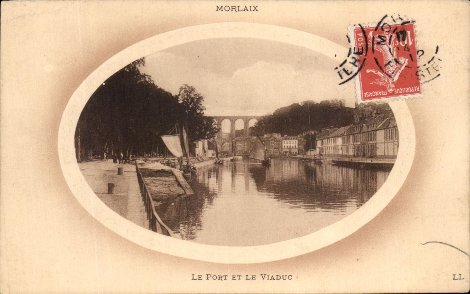CPA Morlaix the Port And the Viaduct