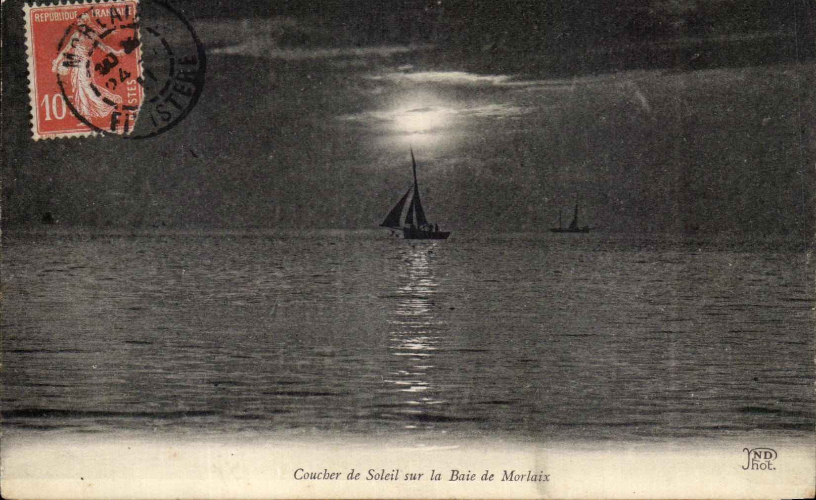 CPA Sunset On Bay of Morlaix