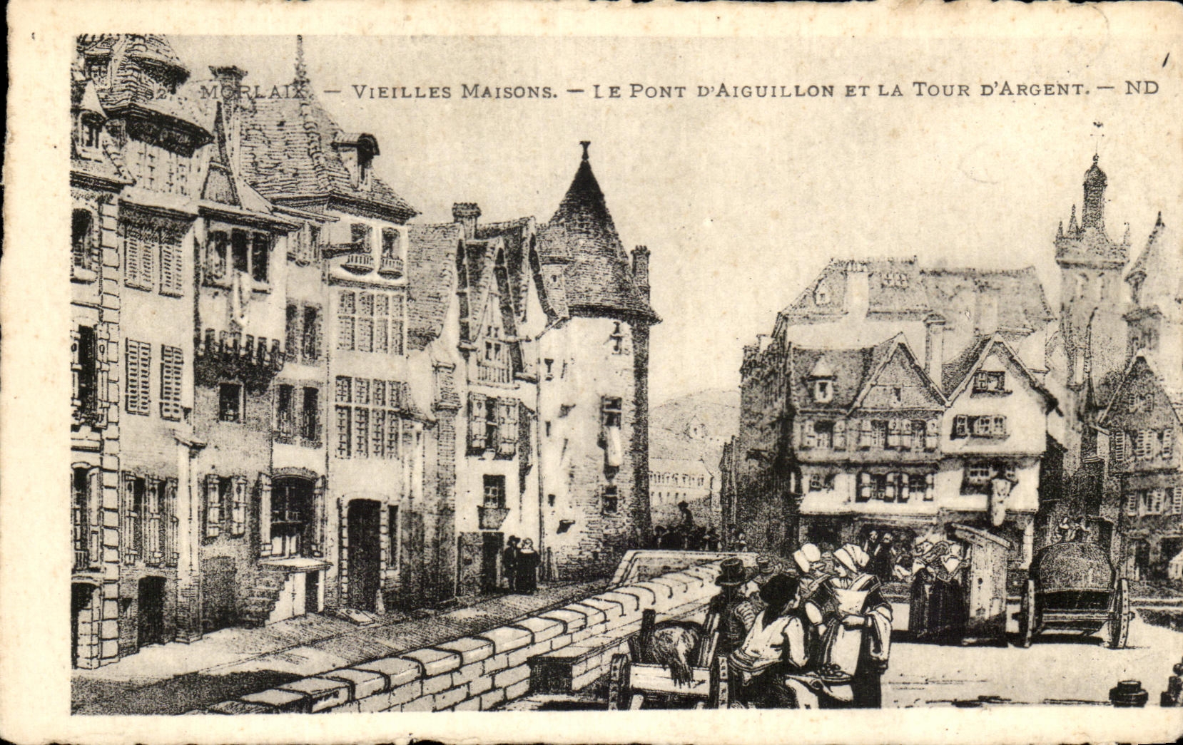 CPA Morlaix Old women Houses the bridge Of Pivot Et La Turn of Money