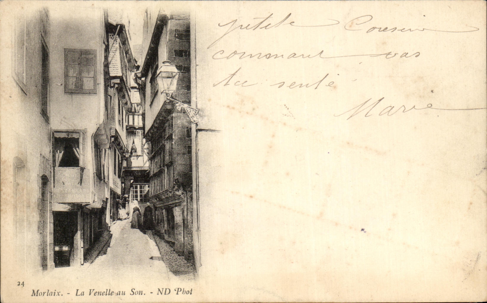 CPA Morlaix La Alley with the sound