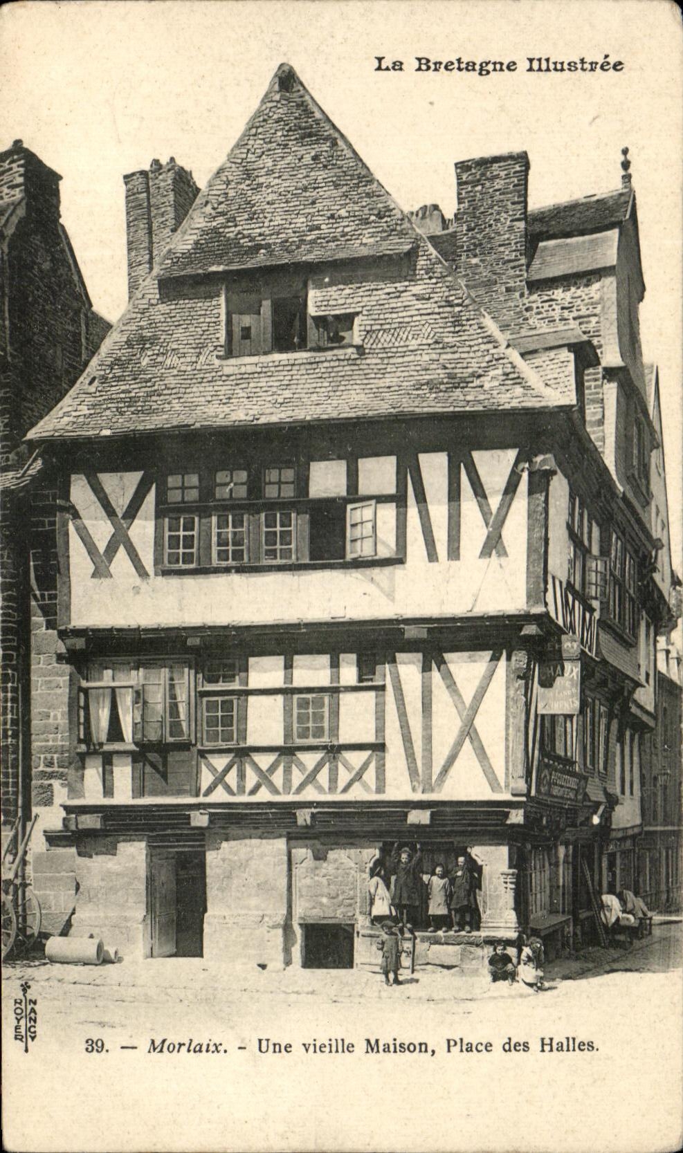 CPA Morlaix an Old House Places Markets Children