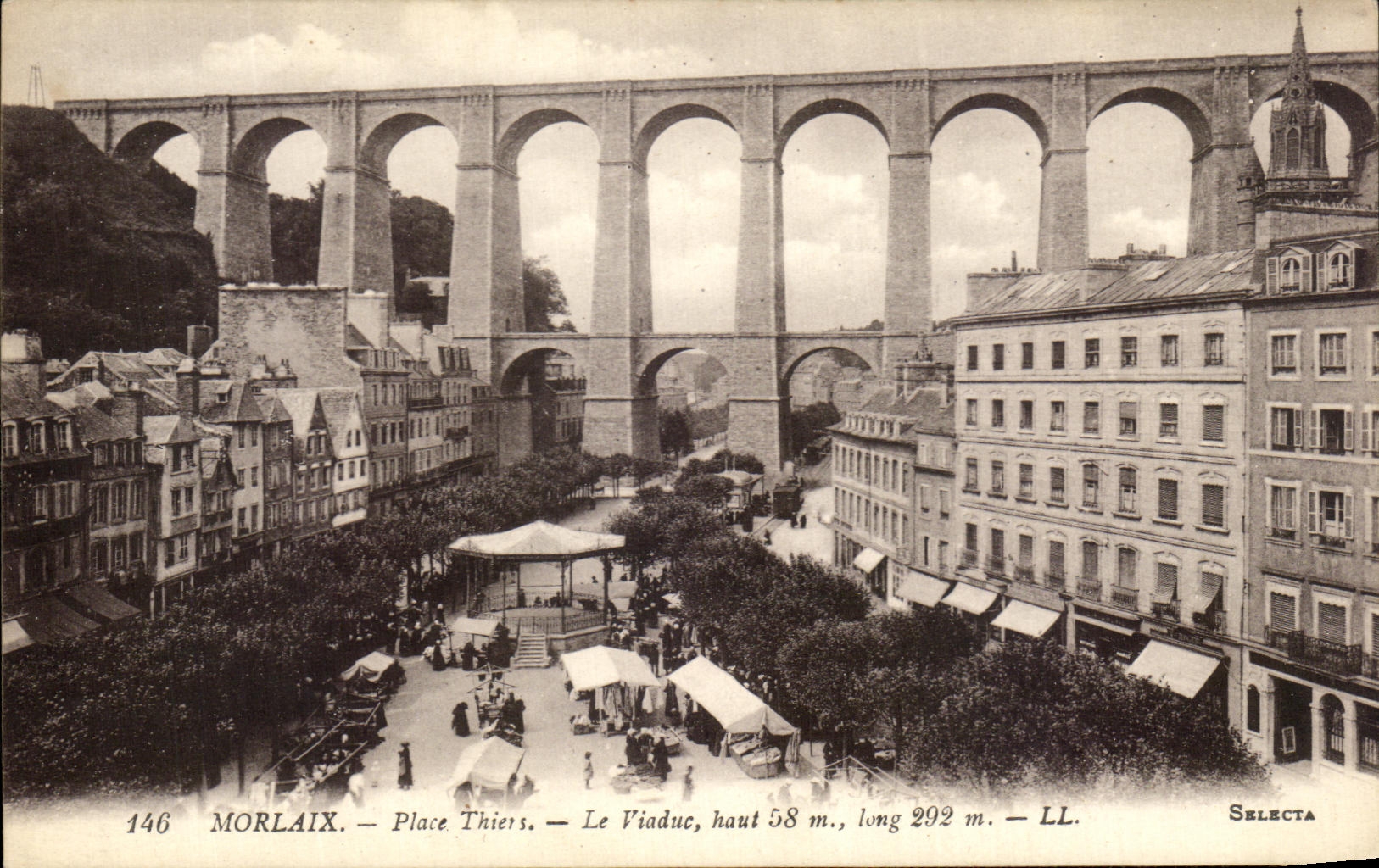 CPA Morlaix Places Thiers the Gone Viaduct