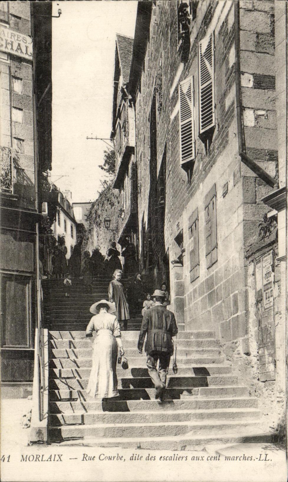 CPA Morlaix Curved Street Known as Of the Staircases At the Hundred Markets