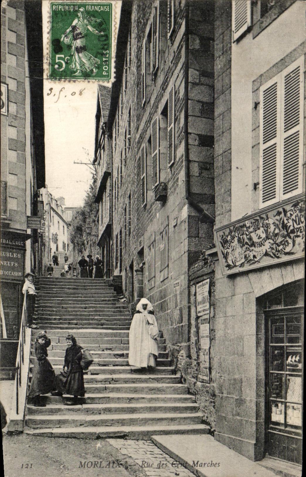 CPA Morlaix Street Of the Hundred Markets