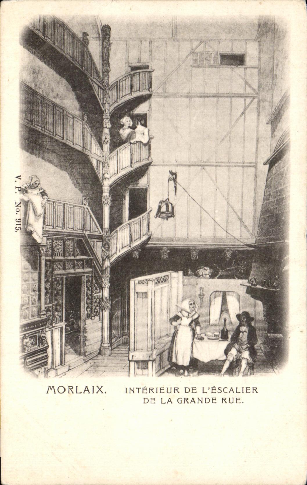 CPA Interior Morlaix Of the Staircase Of Main street