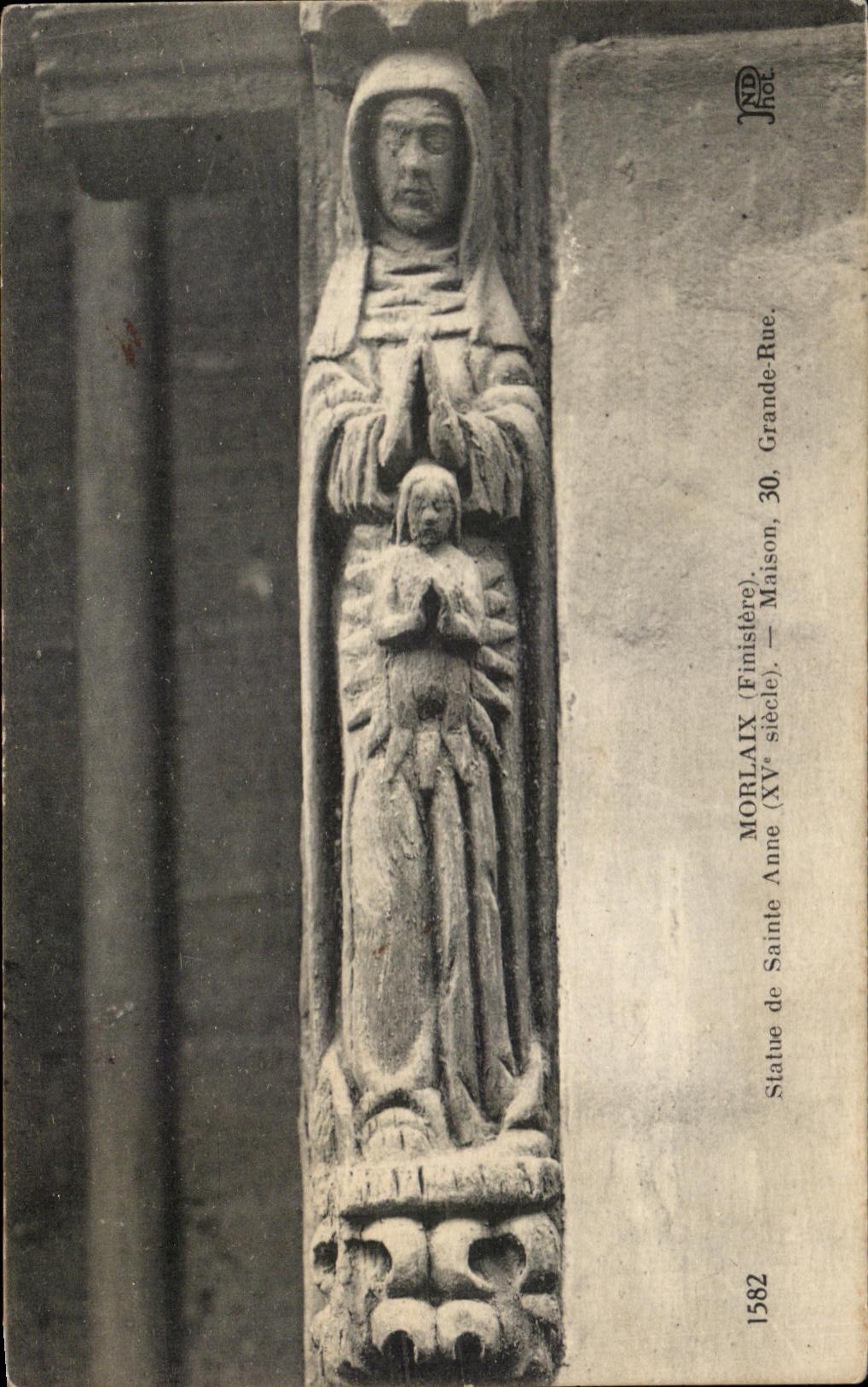 CPA Morlaix Statue of Sainte Anne