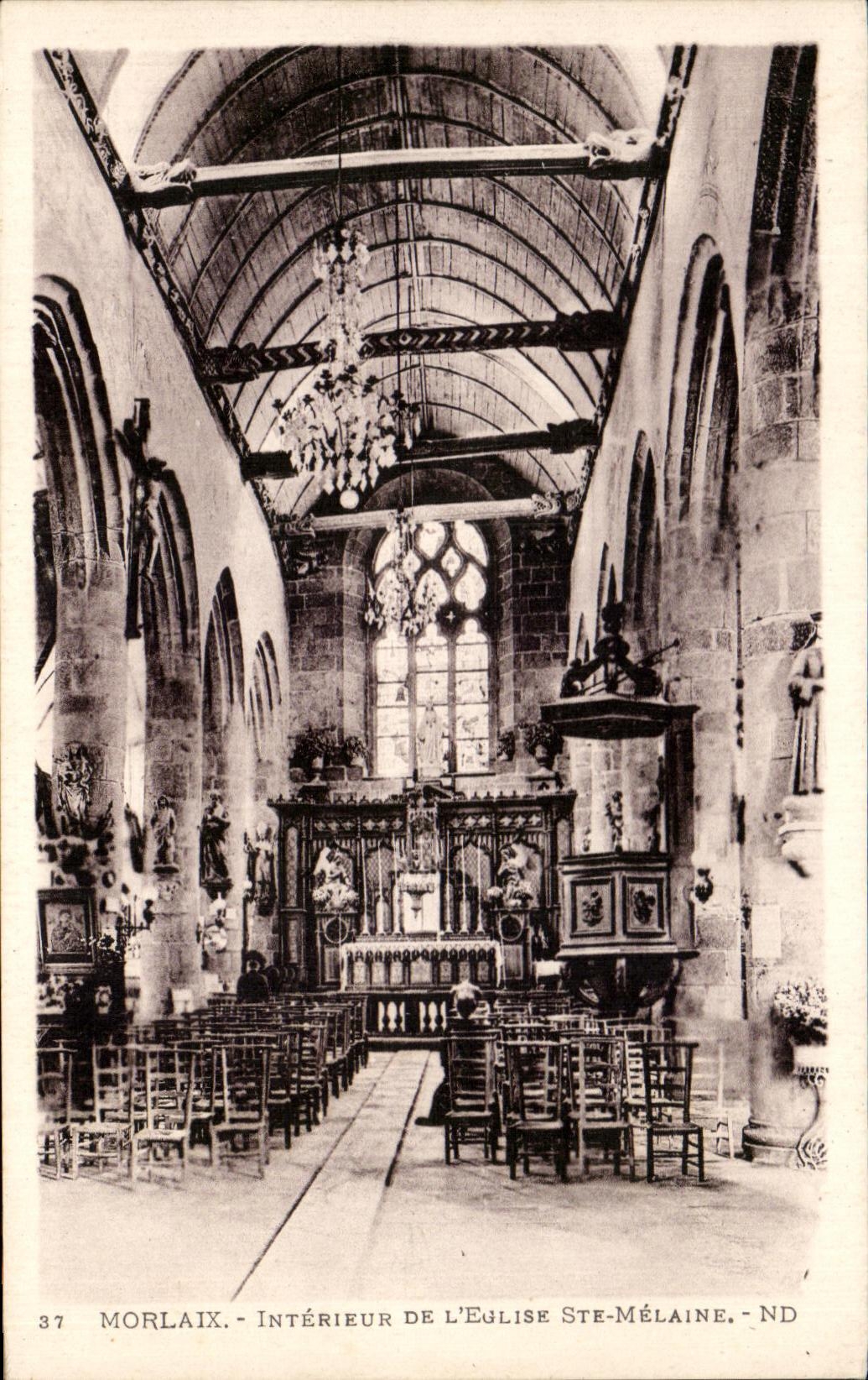 CPA Interior Morlaix Of the Church co Melaine