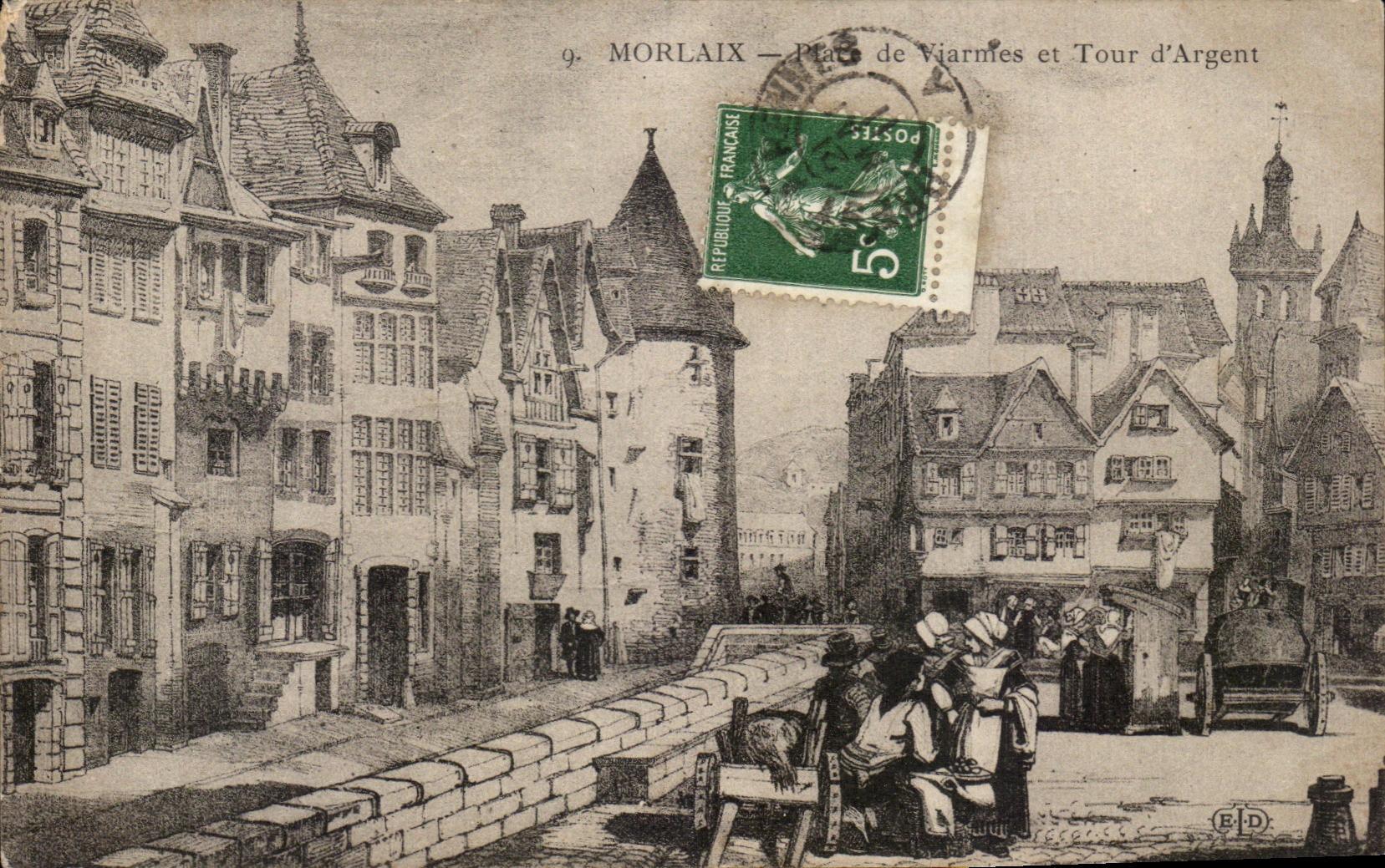 CPA Morlaix Places of Viarmes and turn of Money