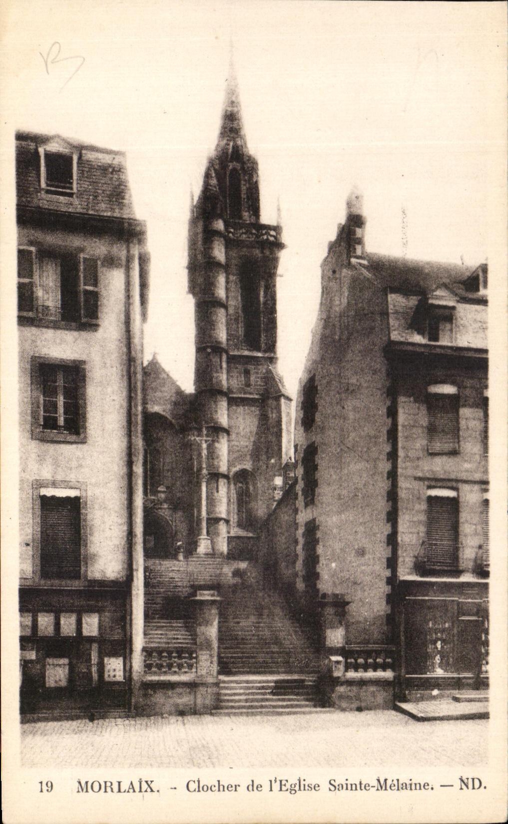 CPA Morlaix Bell-tower of the Church Sainte Melaine