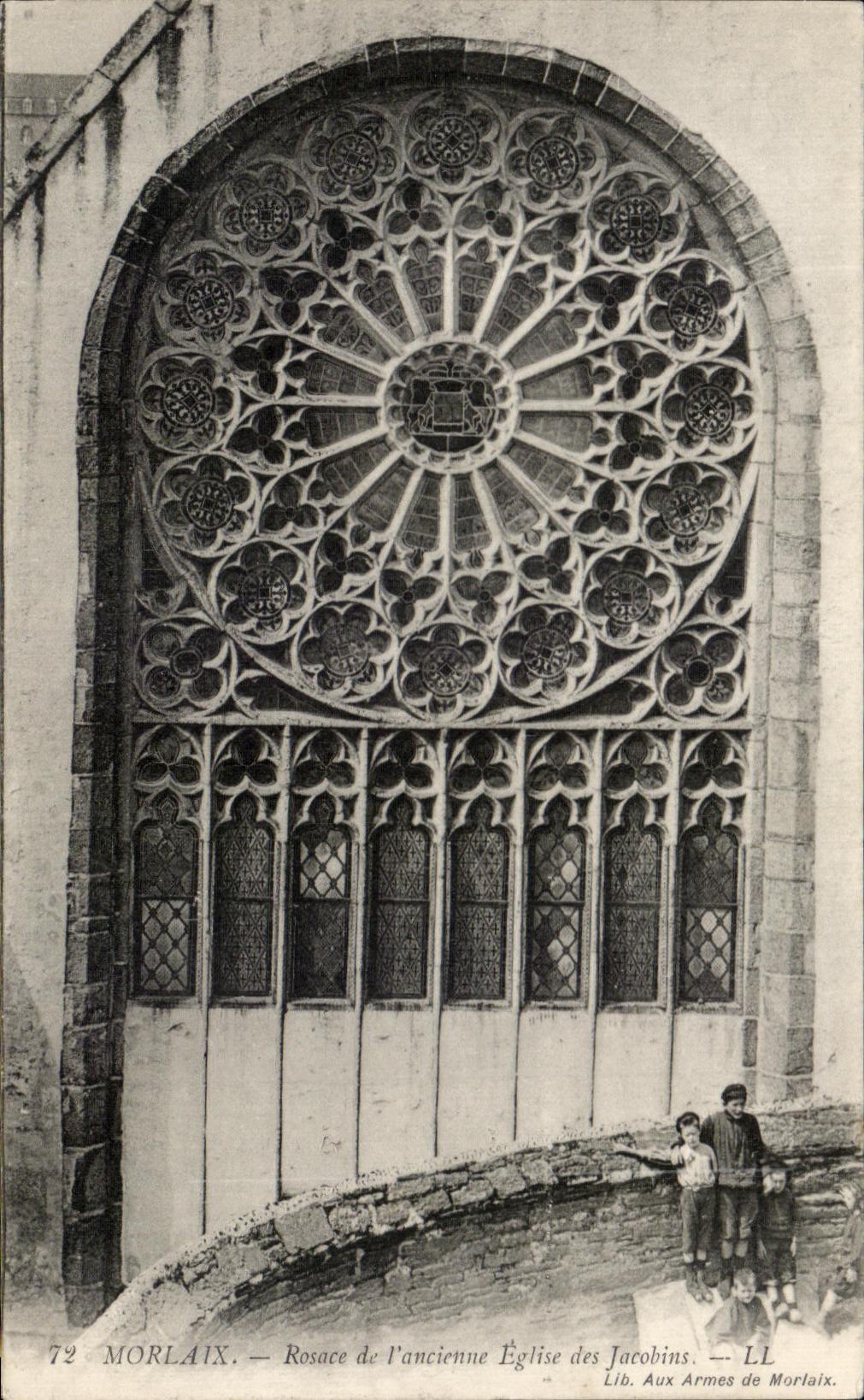 CPA Morlaix Rosette of the old Church of the Jacobins Children
