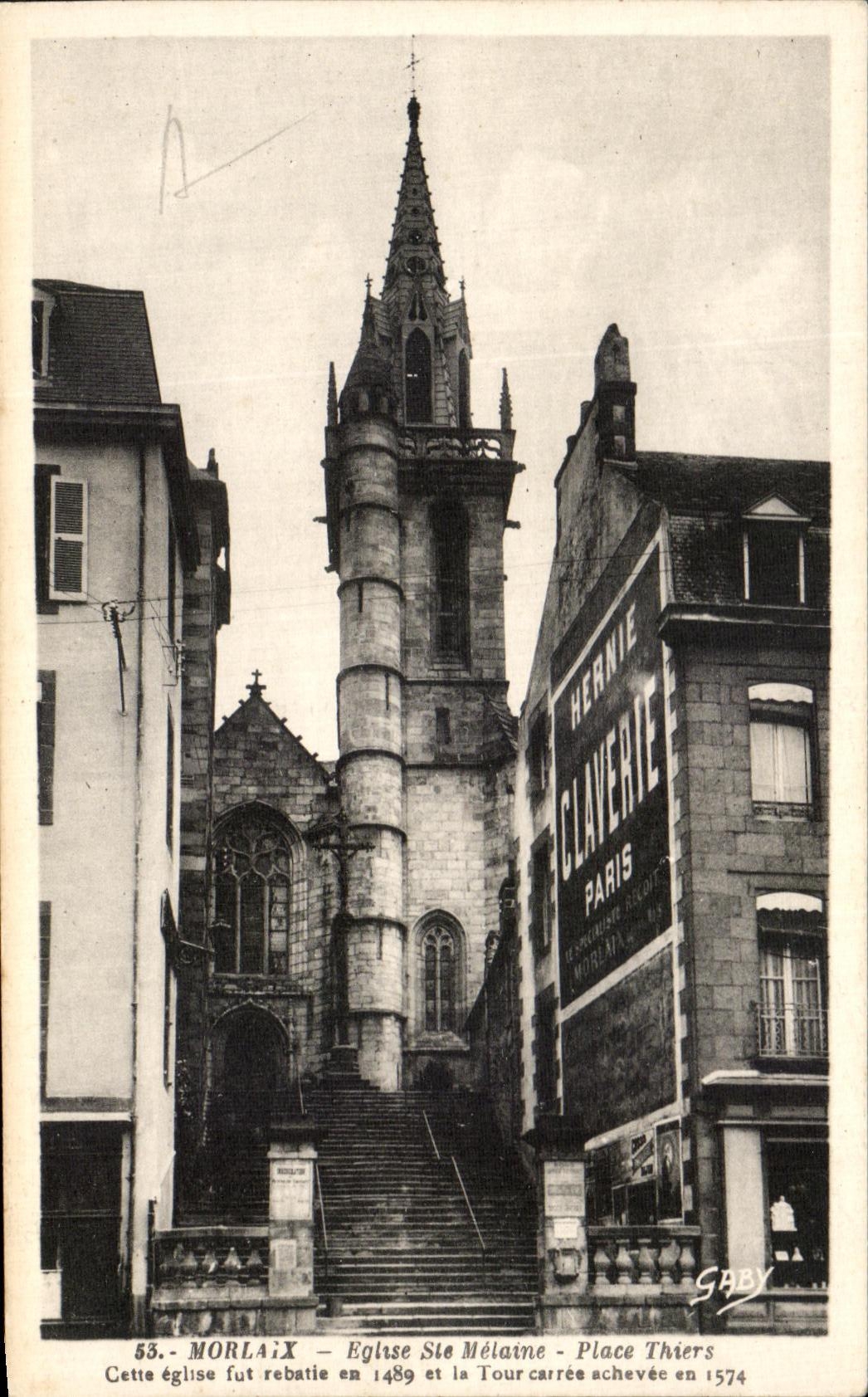 CPA Morlaix Eglise co Metaine Places Thiers