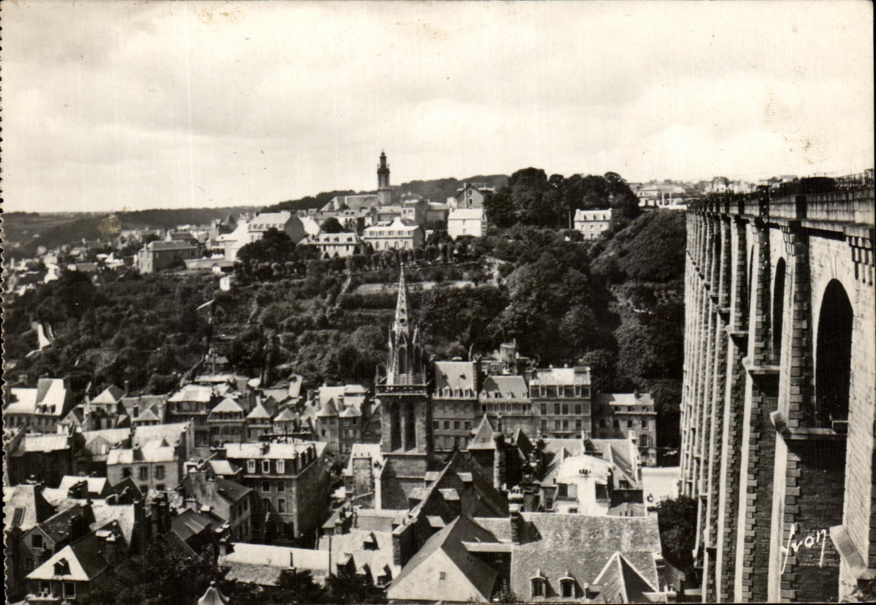 CPSM Morlaix the Viaduct And the District St Martin